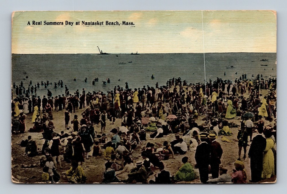 Vintage Nantasket Beach Mass Summer Day Postcard Early 1900s