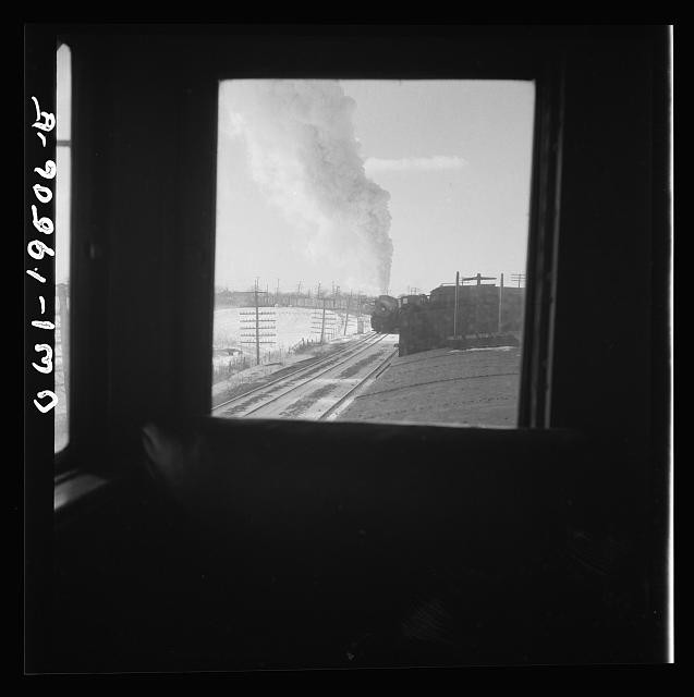 Photo:Streator Illinois 1943 ATSF Freight Train Cupola View Railroad