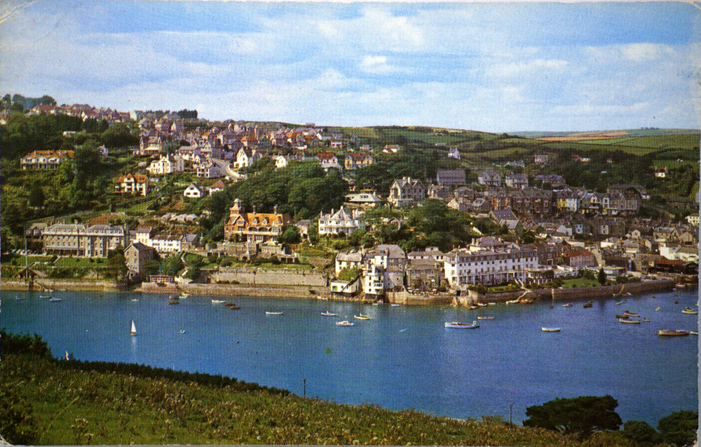 Postcard Salcombe Devon Hill View River Sailboat South Hams Kingsbridge Estuary