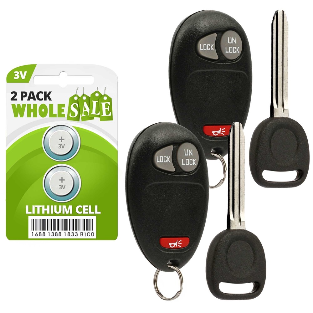 2 Replacement For 04 05 06 07 08 09 10 11 12 Chevy Colorado Key + Fob Remote