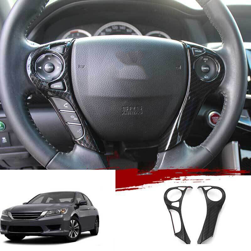 For Honda Accord LX 2013-2017 Carbon Fiber ABS Steering Wheel Button Cover Trim