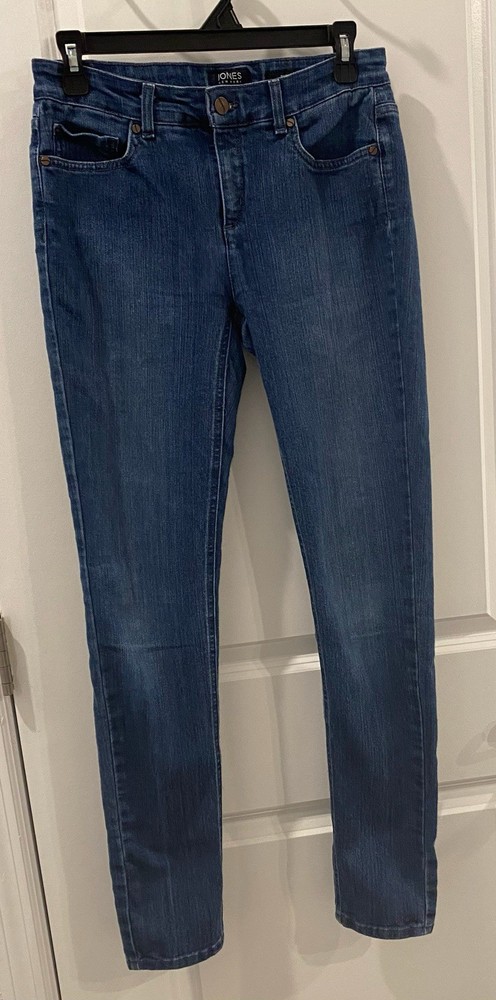 Jones New York Bleecker Skinny Classic Stretch Women’s Sz 4 Dk Wash Mid Rise