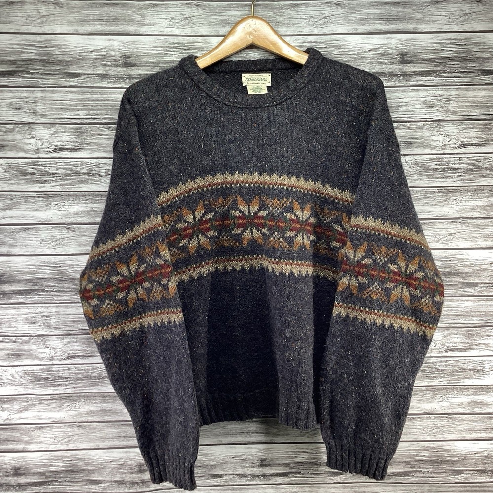 Vintage St Johns Bay Sweater Mens XL Multicolor Wool Blend Fair Isle USA 90s