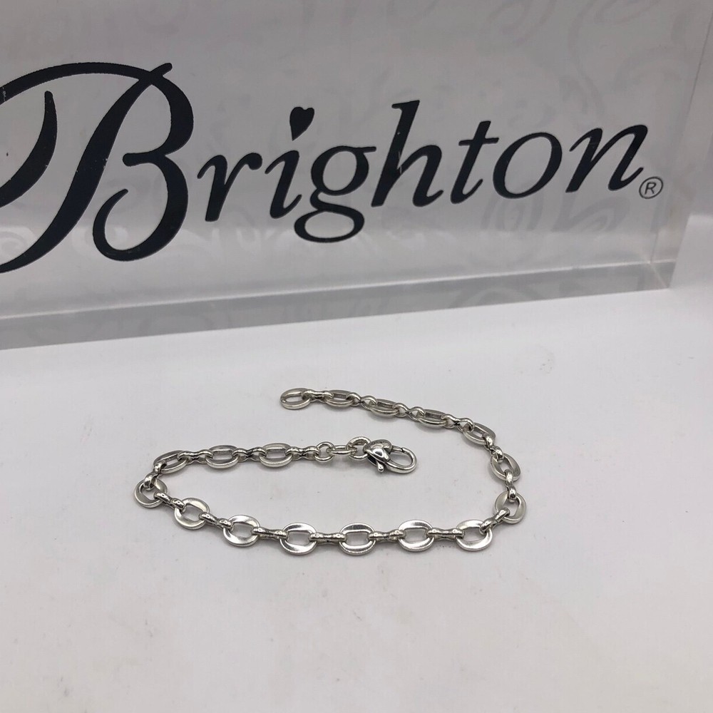 Brighton 8-inch silver custom snap bracelet with engraved design #58