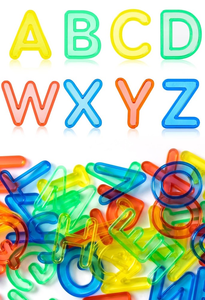 Odoorgames 52 Pcs Translucent Capital Letters – Plastic Alphabet Letters for ...