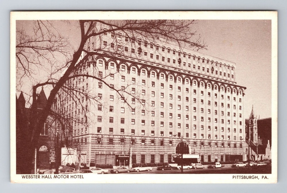 Pittsburgh PA-Pennsylvania, Webster Hall Motor Hotel, Vintage Souvenir Postcard