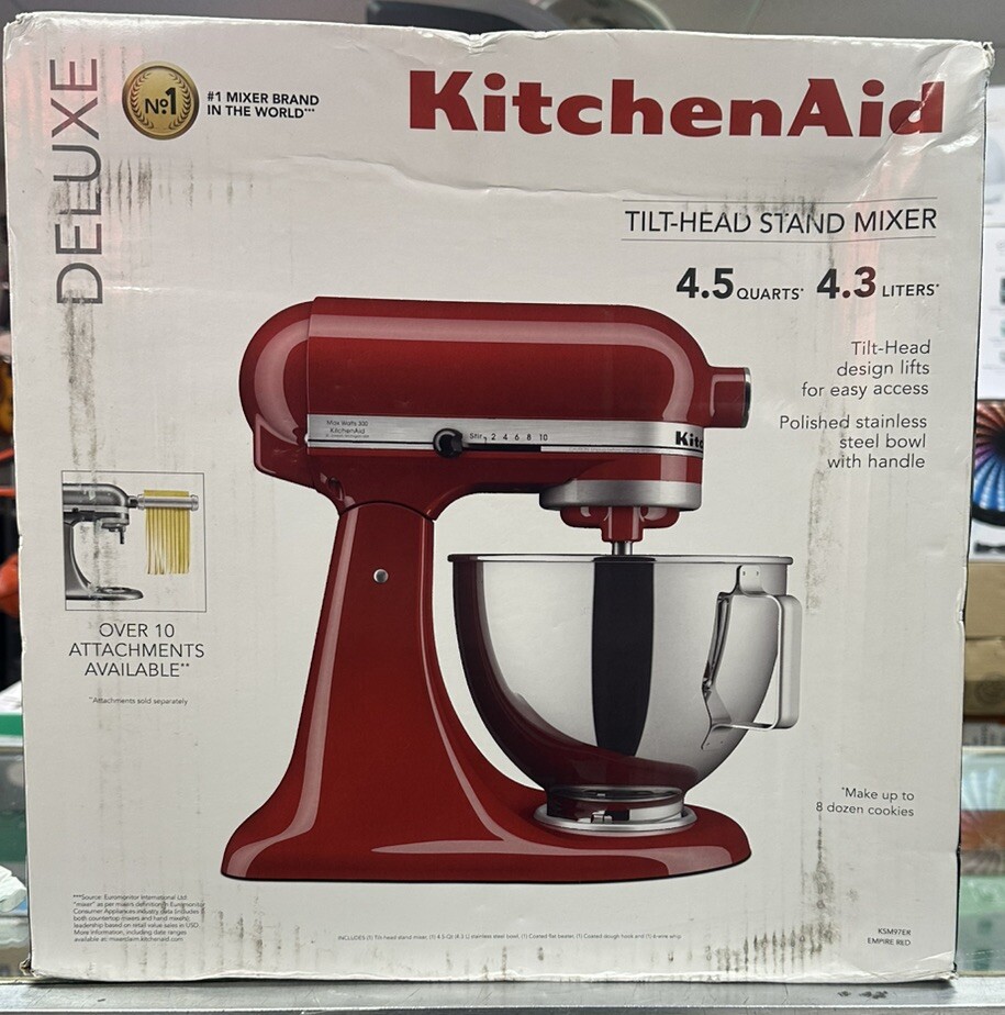 KitchenAid Deluxe (KSM97ER) - 4.5 Quart Tilt-Head Stand Mixer - Empire Red NEW!!
