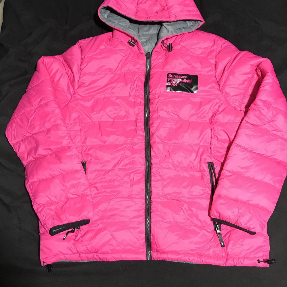 Kenneth Cole Reversible Hooded Puffer Jacket Sundance Film Festival 2024 XL Pink