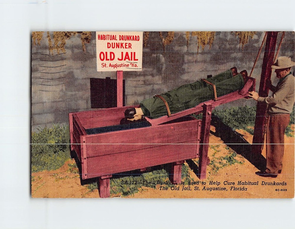 Postcard Habitual Drunkard Dunker Old Jail St. Augustine Florida USA