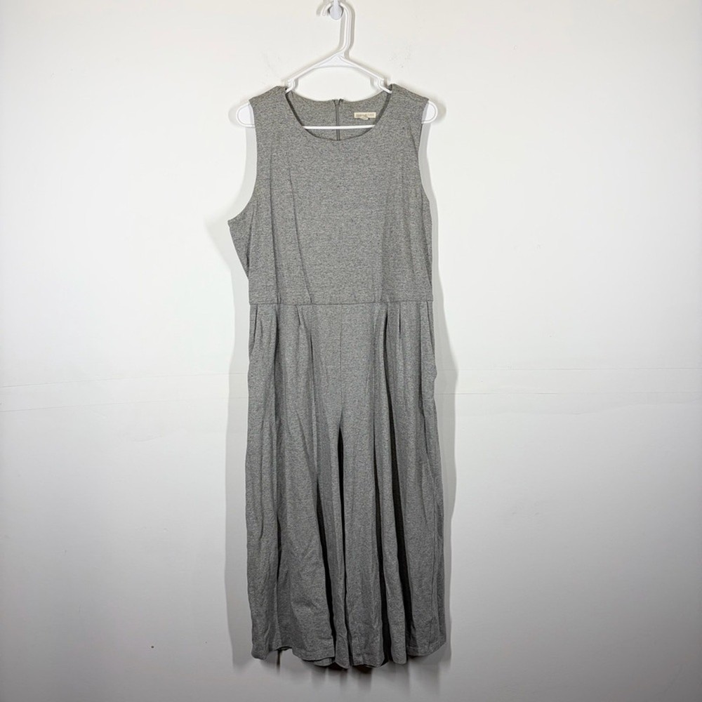 Eileen Fisher Mood Speckled Knit Cropped Jumpsuit Size Large