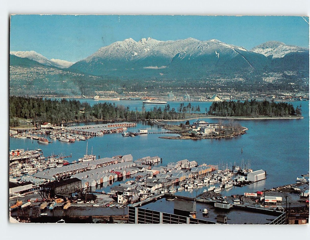 Postcard Aerial View Coal Harbour Vancouver BC Canada
