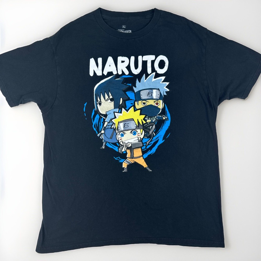 Naruto Shippuden Shinobi Shirt Men's XL Black Graphic Anime Short Sleeve Tee