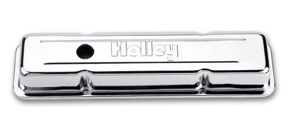 Fits SBC Chrome Valve Covers w/Holley Logo - Short by Holley 241-80