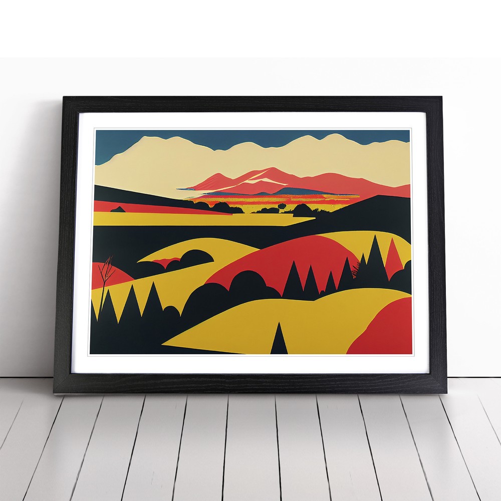 Pop Art Meadow Landscape Vol.1 Abstract Wall Art Print Framed Picture Poster