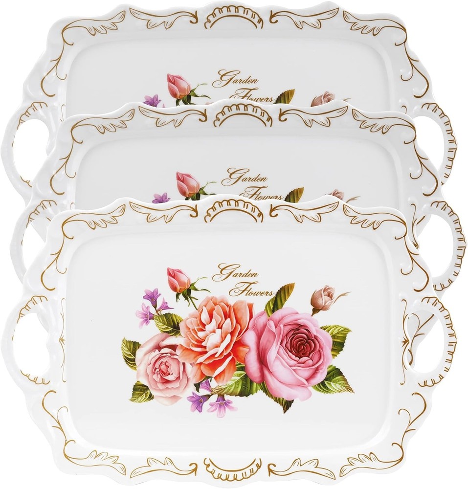 3 Pack Serving Trays with Handles, 16