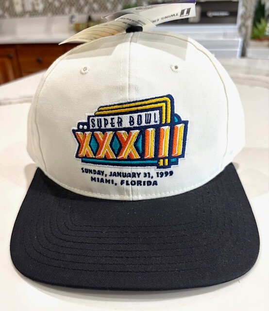 Vintage 1999 NFL Super Bowl XXXIII Snapback Hat Broncos Falcons Rare NWT