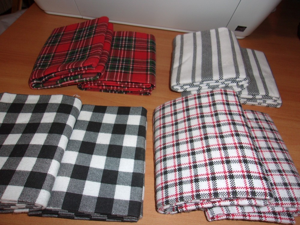 8 fat quarters NEW cotton flannel plaid 18X22 quilt crafts 2 each print