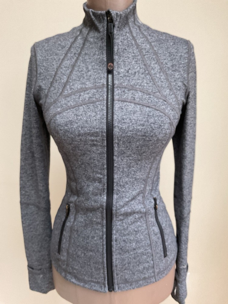 Lululemon Define Jacket Heathered Black/Gray, Long Sleeve, Full Zip Size 4 EUC