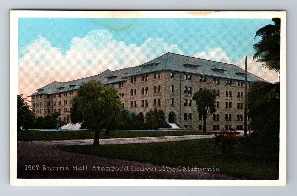 Palo Alto CA-California, Stanford University Encina Hall, Vintage Postcard