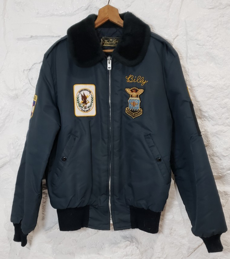 Vintage 70s Timber King US Air Force Flight Bomber Jacket Eagle Patch Medium