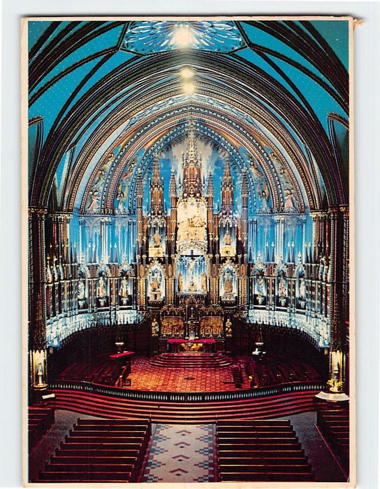 Postcard Interior view of Notre Dame Church Montreal Canada