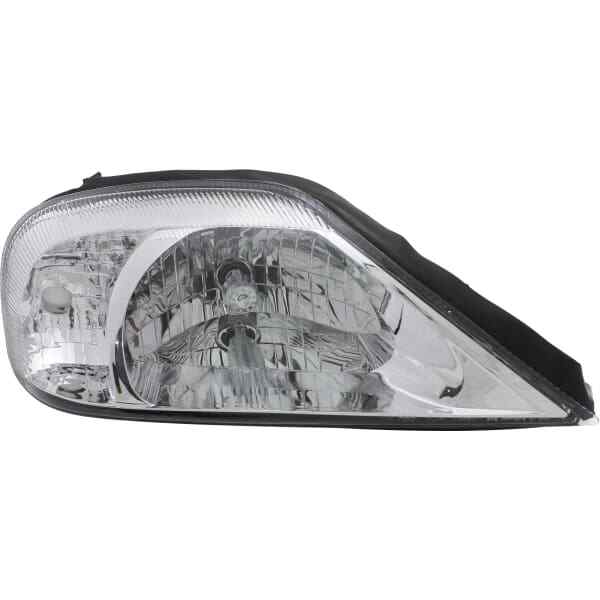 Headlight For 00-02 Mercury Sable Passenger Side Chrome Halogen With Clear Lens
