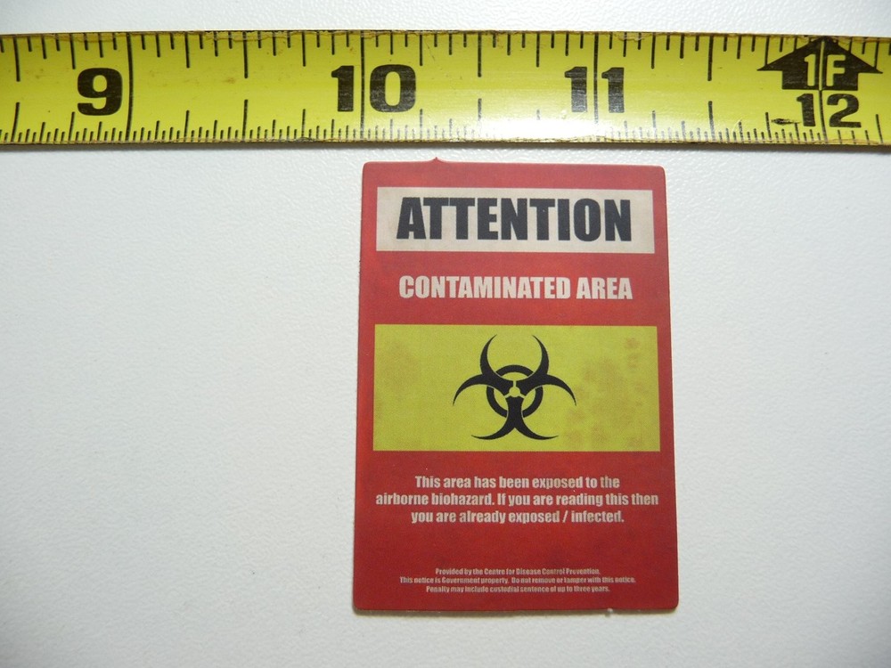 Caution Contaminated Area Warning Decal Sticker Mini Sign