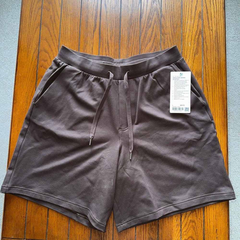Lululemon Men’s Heavy Soft Jersey Short 8.5” Walnut Crunch Size Large NWT