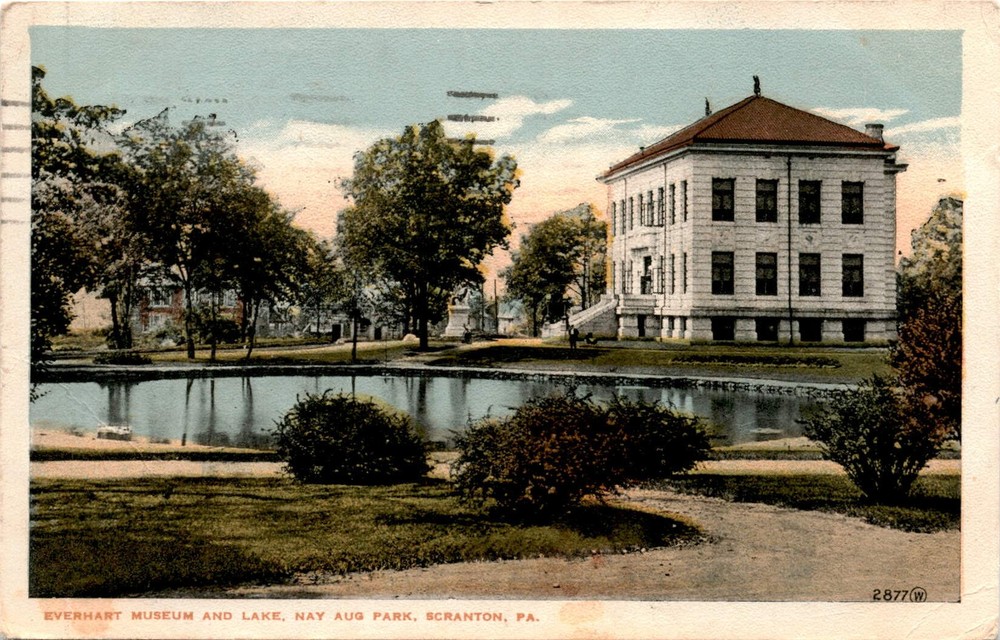EVERHART MUSEUM AND LAKE, NAY AUG PARK, SCRANTON, PA Postcard