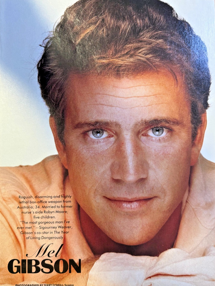1990 Vintage Magazine Illustration Actor Mel Gibson