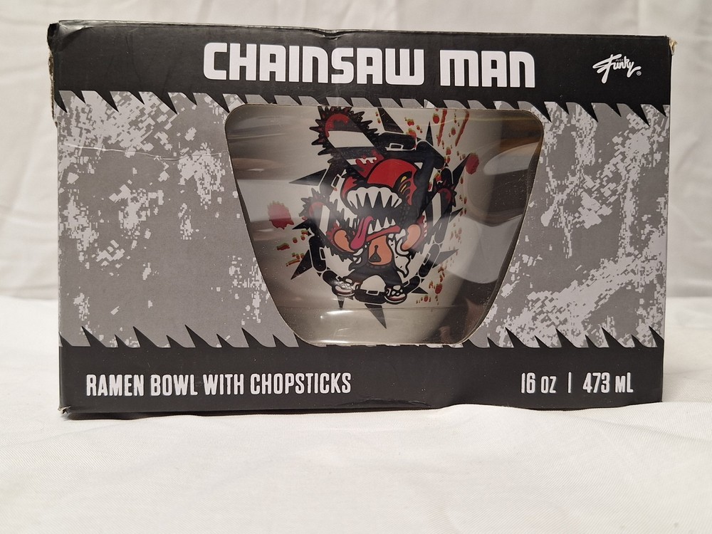 Funky Chainsaw Man Ramen 16oz Bowl & Chopsticks NEW