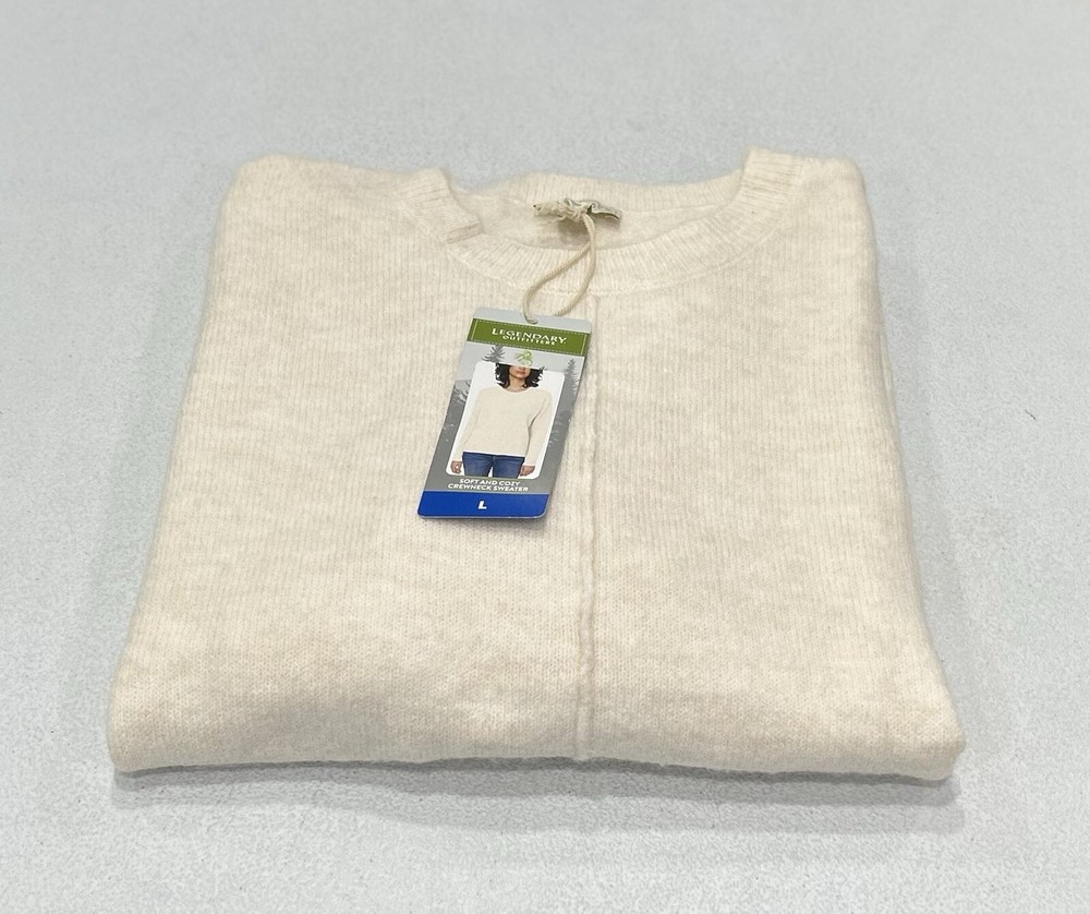 Legendary Outfitters Women's Soft and Cozy Crewneck Sweater, Cream Oatmeal, L