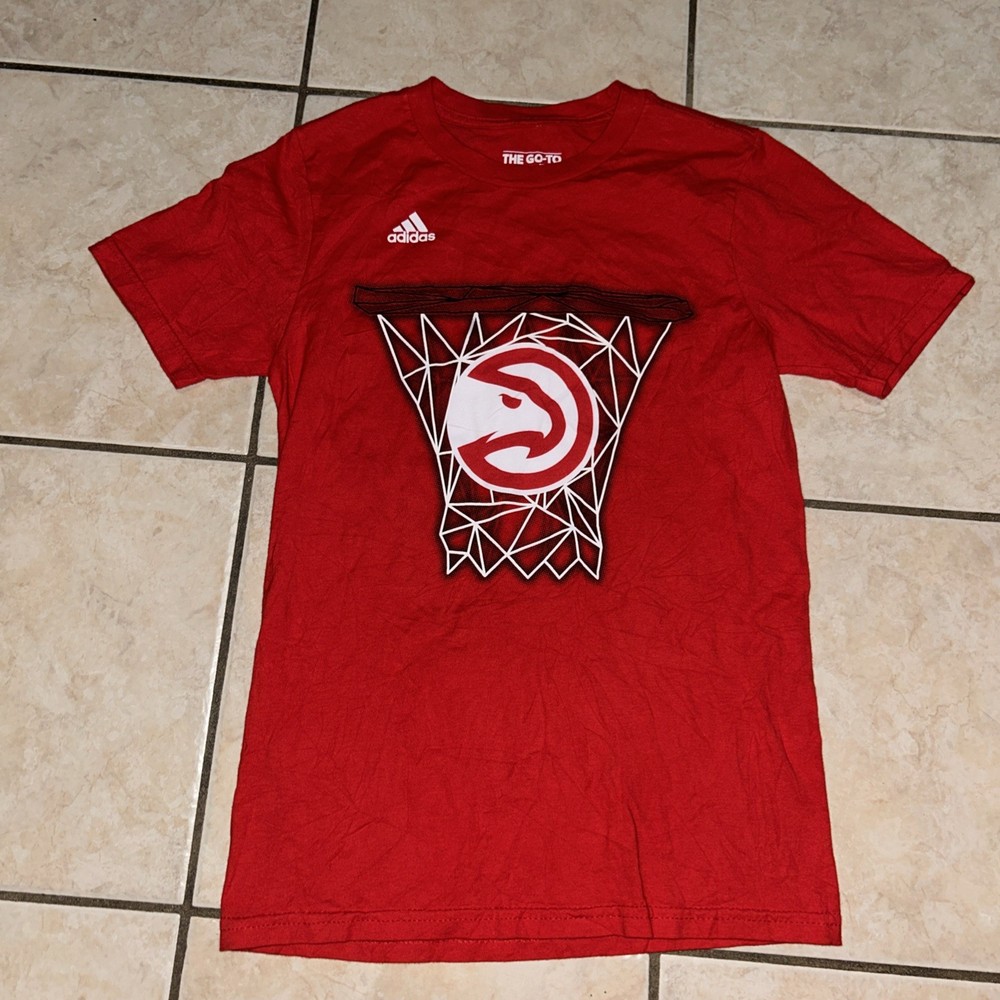 adidas Youth Atlanta Hawks Short Sleeve T-Shirt Red Medium 10/12