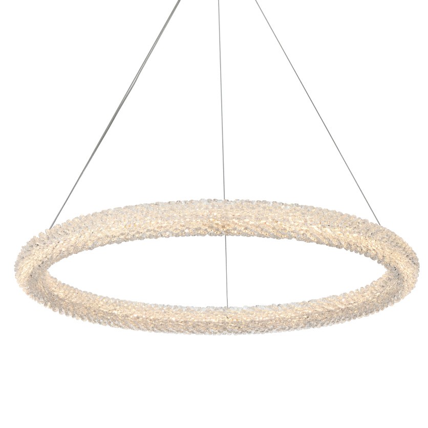 32W Chrome LED Crystal Ring Chandelier Elegant Lighting by Bowen 3800D31  