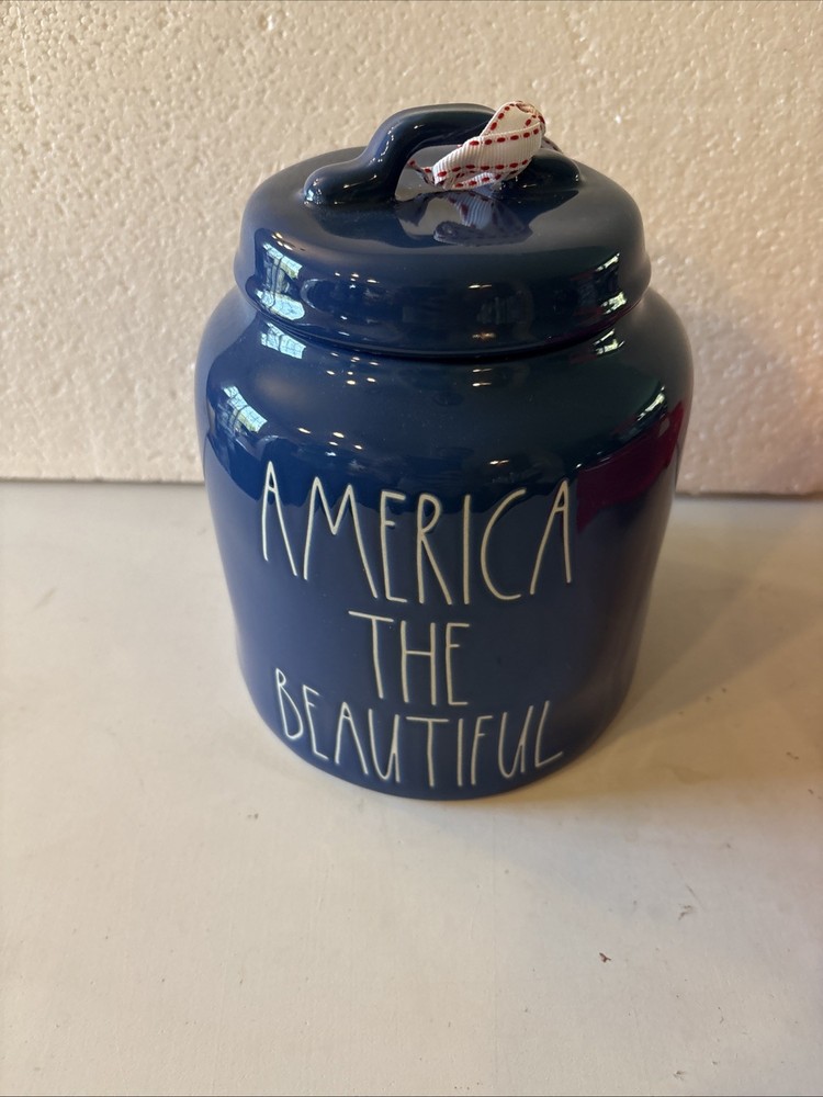 Rae Dunn America The Beautiful Canister Patriotic 4th Of July
