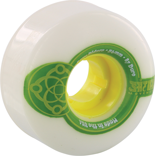 Satori Easy Rider 54mm 87a White Green Skateboard Wheels Set