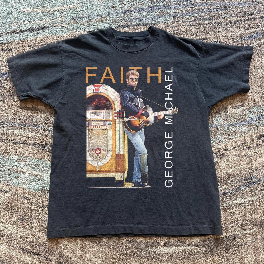 NEW! George Michael faith 4 Unisex Black T-shirt Size S-5XL