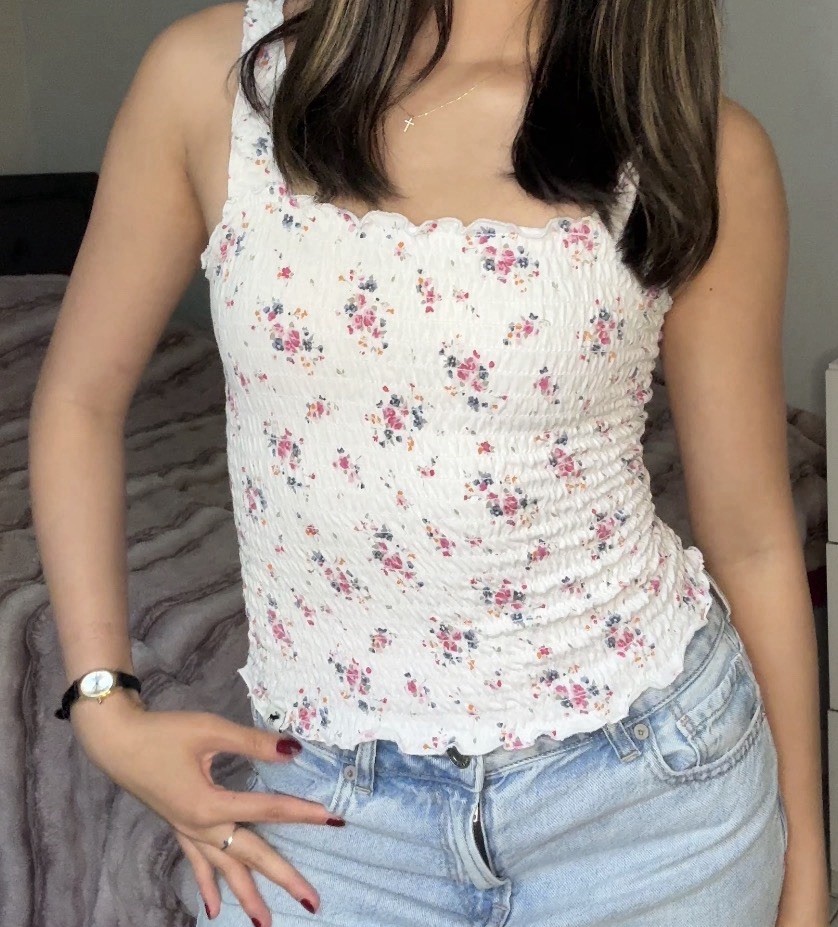 Abercrombie kids Ruffled Tank Top 11/12 Girls Teen Dainty Cute Flowers