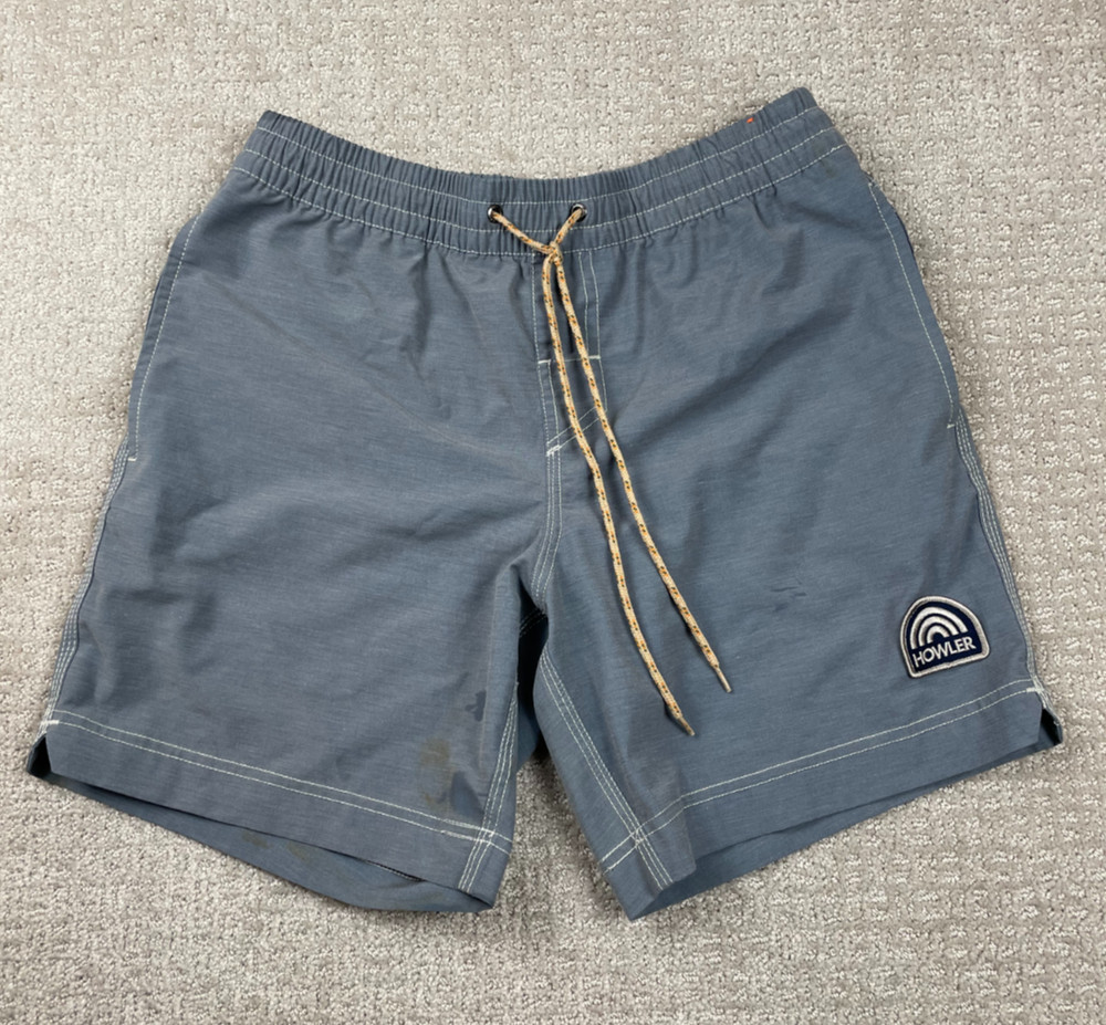 Howler Brothers Shorts mens Size 30 Gray Cotton Drawstring Beach Resort Logo