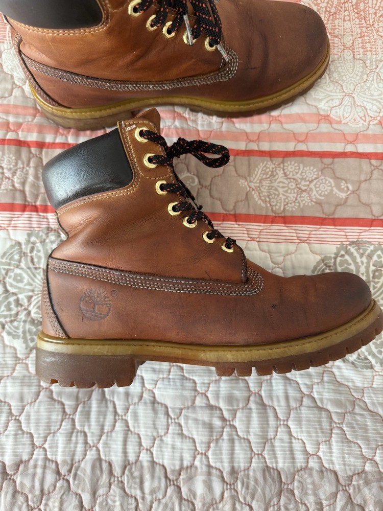 Timberland Men Size 8M Brown Wheat Leather Slip-Resistant Lace-Up Boots