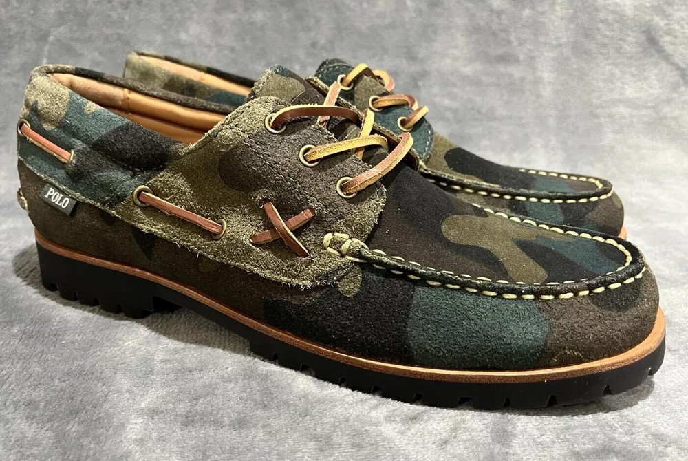 Polo Ralph Lauren Men's Ranger Camo Suede Boat Shoe Size 10  $180