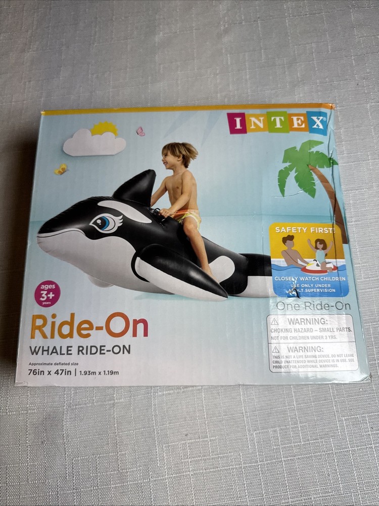 INTEX Inflatable Ride On ORCA KILLER WHALE Swimming Pool Float Toy 76
