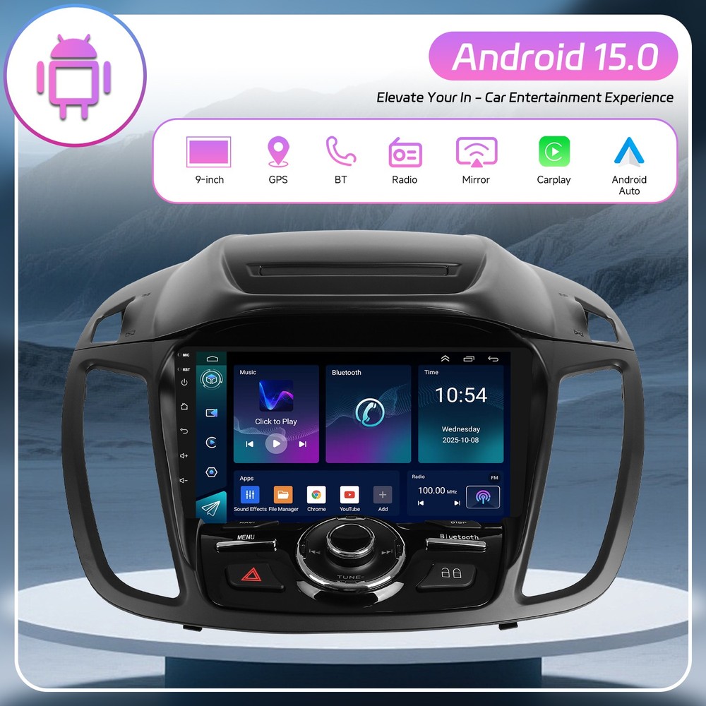 For Ford Escape 2013-2019 Android 15 Carplay Car Radio Stereo 9