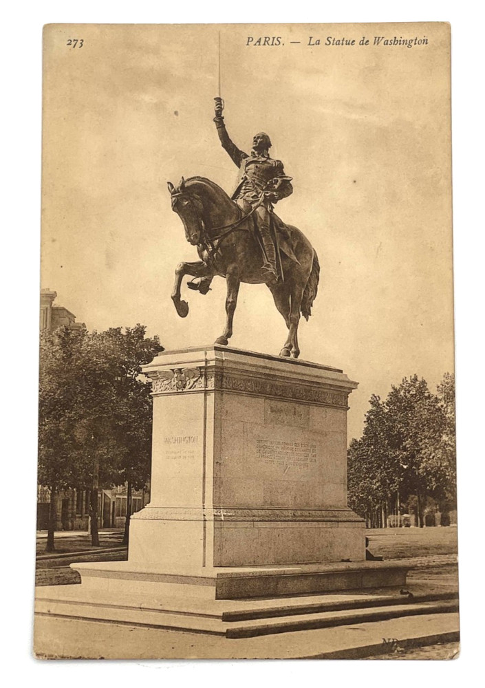 Paris France La Statue de Washington Postcard Equestrian Monument Early French