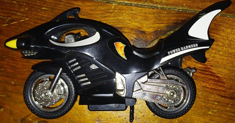 Vintage 1995 Power Rangers Black Ranger Shark Cycle Broken Handlebar Saban