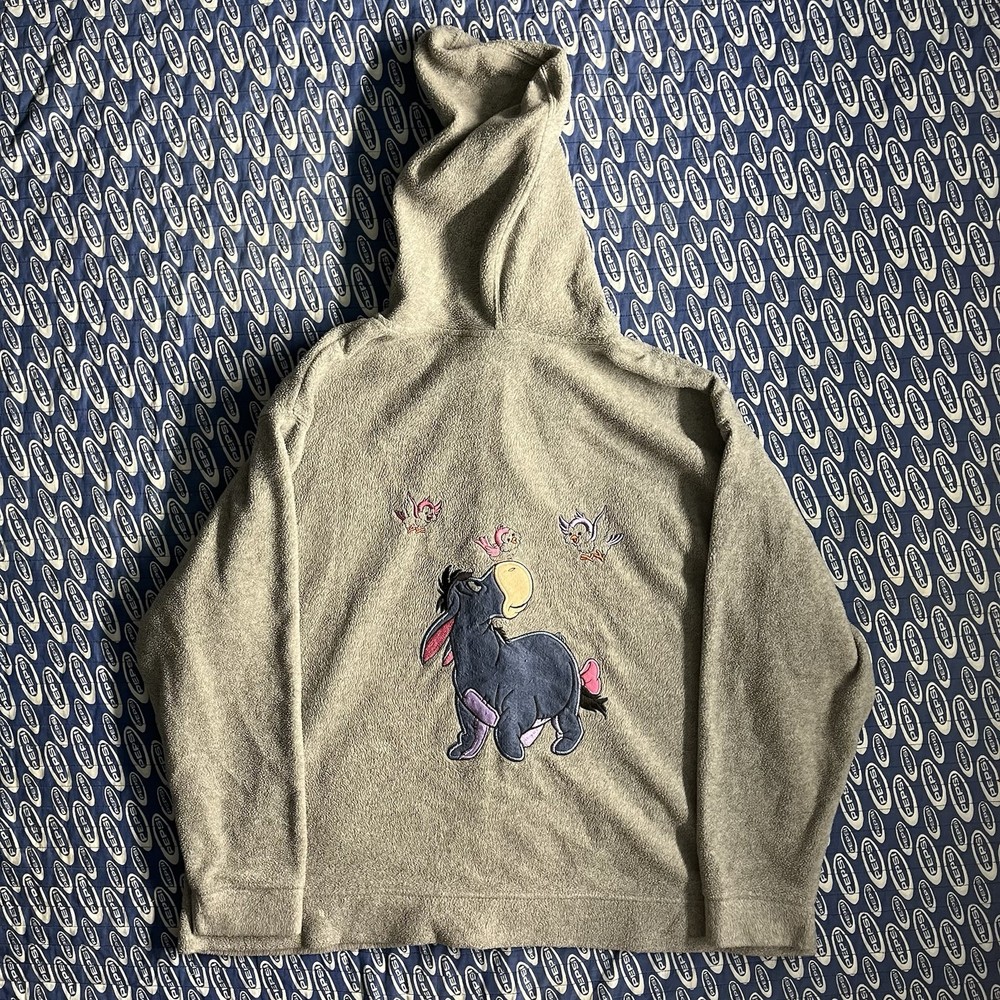Women’s Disney Eeyore Plus Full Zip Fleece Hoodie Winnie the Pooh 3X VTG Gray