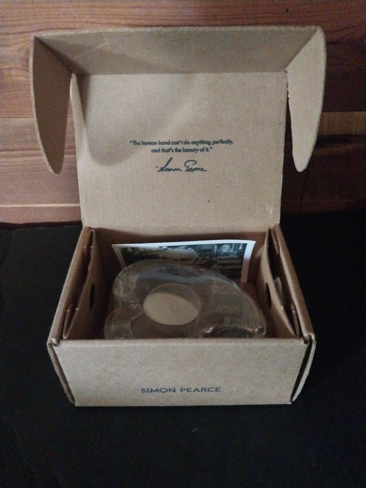 Simon Pearce Tea Light Candle Holder Heart