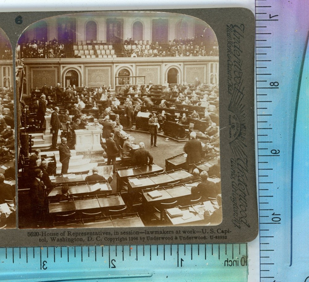 Lawmakers at Work House of Representatives Washington DC Underwood Stereoview