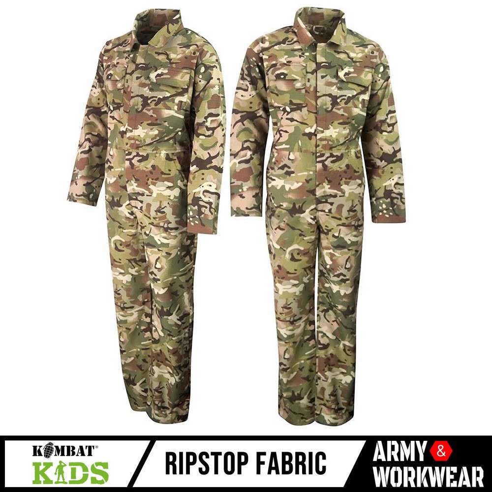 Kids Camo Camouflage Coverall Tank Suit Boys Army Soldier Cosplay Outfit BTP