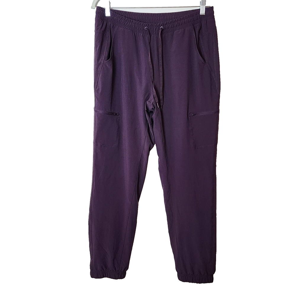 Eddie Bauer Womens Size 10 Fleece Lined Jogger Cargo Pants Outdoor Hiking Purple